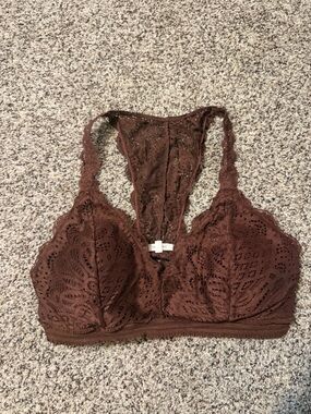 Maurices Brown Lace Racerback Bralette